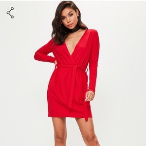 NWT Plunge Tie Waist Skater Dress - Size 6